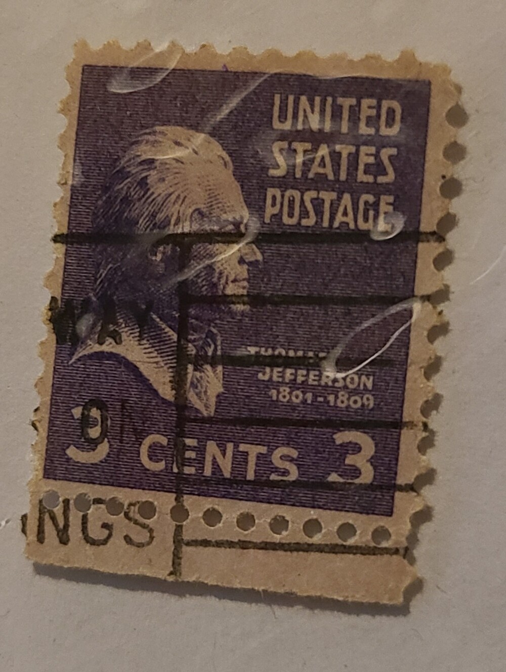 Vintage Purple U.S. Postage Stamp Pocket